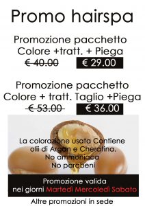 Promozioni hairspa parrucchieri